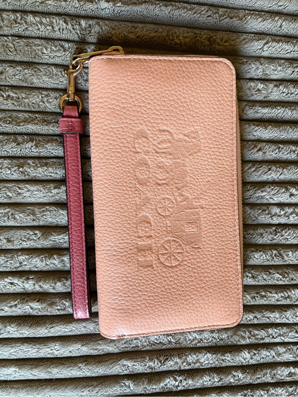 Coach Pink and Dark Pink Leather Wristlet Wallet